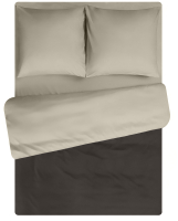 Комплект постельного белья Amore Mio Мако-сатин Andrew Микрофибра Евро / 22275 (коричневый/светло-серый) - 