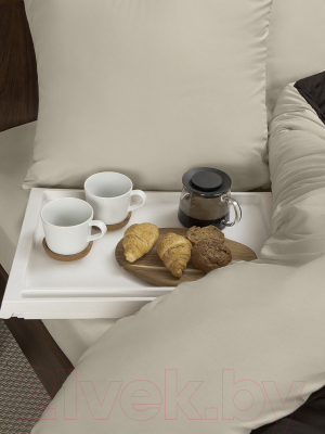 Комплект постельного белья Amore Mio Мако-сатин Andrew Микрофибра 1.5сп / 22230 (коричневый/светло-серый)
