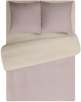Комплект постельного белья Amore Mio Мако-сатин Bella Микрофибра 2сп / 22247  (розовая пудра/бежевый) - 