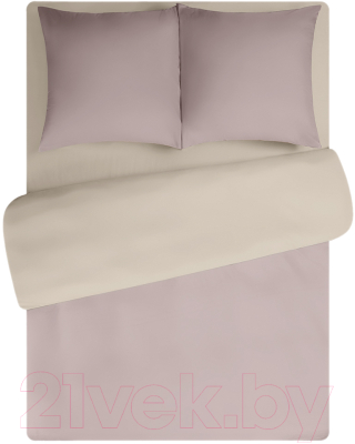 Комплект постельного белья Amore Mio Мако-сатин Bella Микрофибра 1.5сп / 22234 (розовая пудра/бежевый)