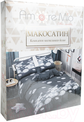 Комплект постельного белья Amore Mio Мако-сатин Black Микрофибра 1.5сп / 93795 (черный)