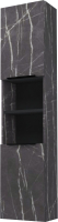 Шкаф-пенал для ванной Дабер 017 / СТ17.0.0.12Ч (мрамор черный/черный) - 