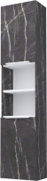 Шкаф-пенал для ванной Дабер 017 / СТ17.0.0.12Б (мрамор черный/белый) - 