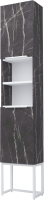 Шкаф-пенал для ванной Дабер 018 / СТ18.0.1.12Б (мрамор черный/белый) - 