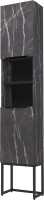 Шкаф-пенал для ванной Дабер 018 / СТ18.0.2.12Ч (мрамор черный/черный) - 