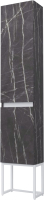 Шкаф-пенал для ванной Дабер 020 / СТ20.0.1.12Б (мрамор черный/белый) - 