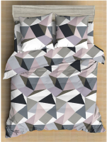 Комплект постельного белья Amore Mio Мако-сатин Crystal Микрофибра 2.0 / 93787 (серый/белый/черный) - 