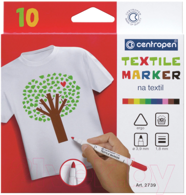 Набор маркеров Centropen Textil Marker 2739 / 5 2739 1001 (10шт)