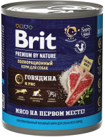 Влажный корм для собак Brit Premium by Nature с говядиной и рисом / 5051168 (850г) - 