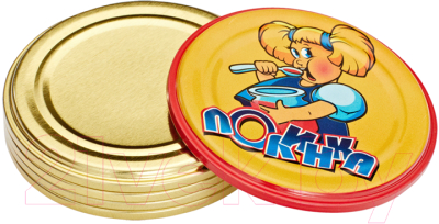 Изображение товара Крышка для закатки Полинка СКО-I82 металлическая золотая для стеклянных банок