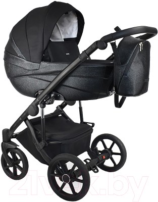 Детская универсальная коляска Bexa Ideal 2 в 1 (ID 11, черный/черная кожа)