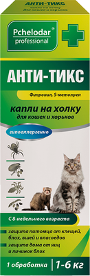 

Капли от блох, АНТИ-ТИКС для кошек и хорьков