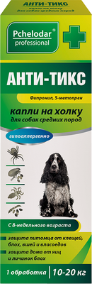 

Капли от блох, АНТИ-ТИКС для собак средних пород
