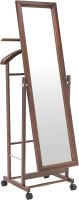 Стойка для одежды Мебелик Костюмная с зеркалом на колесах В 24Н (средне-коричневый) - 