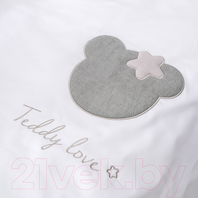 Комплект постельный для малышей Perina Teddy Love / ТЛ2.140-01.13 (серый/оливковый)