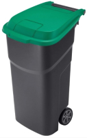 Контейнер для мусора Rotho Atlas / 4510105053 (100л, черный/зеленый) - 