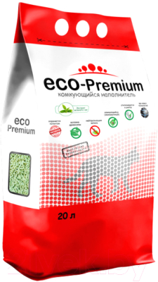 Наполнитель для туалета Eco-Premium Зеленый чай (20л, 7.6кг)