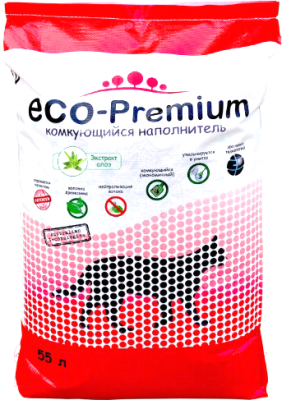 Наполнитель для туалета Eco-Premium Алоэ (55л, 20.2кг)