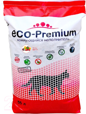 Наполнитель для туалета Eco-Premium Тутти-Фрутти (55л, 20.2кг)