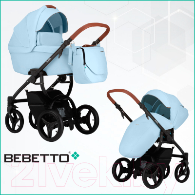 Детская универсальная коляска Bebetto Luca Pro черная рама 2 в 1 (16)