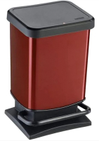 Контейнер для мусора Rotho Paso Treteimer с педалью / 1754011008 (20л, черный/красный) - 