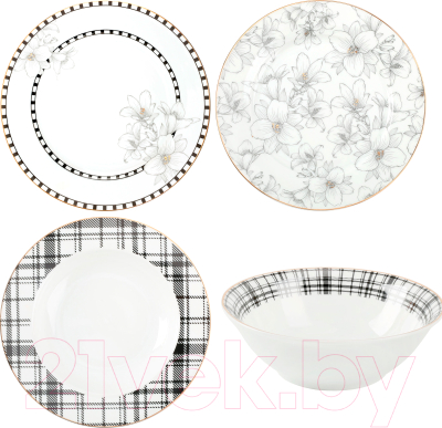 Набор столовой посуды Arya Elegant Mandala / 8680943214430 (белый)