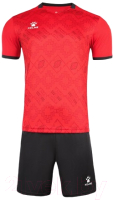 Футбольная форма Kelme Short-Sleeved Football Suit / 8151ZB1006-600 (2XL, красный/черный) - 