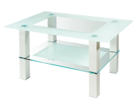Журнальный столик Мебелик Кристалл 2 (алюминий/прозрачное стекло) - 