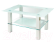 Журнальный столик Мебелик Кристалл 2 (алюминий/прозрачное стекло) - 