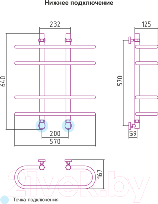 Изображение товара Полотенцесушитель водяной Сунержа Фурор 60x60 / 00-4106-6060