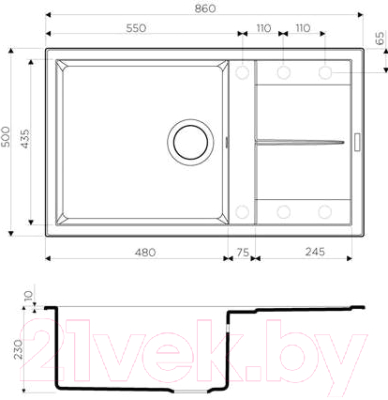 Мойка кухонная Omoikiri Sumi 86-PL (4993651)