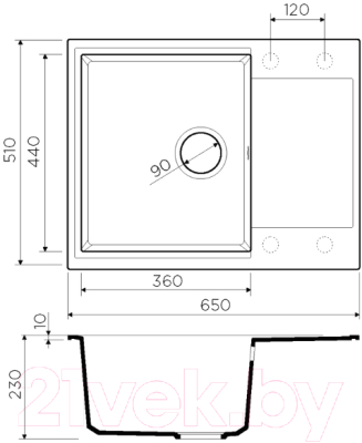 Мойка кухонная Omoikiri Daisen 65-PA (4993680)