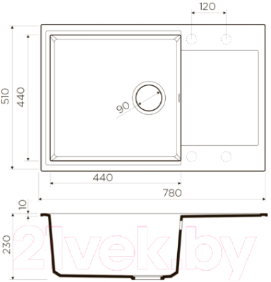 Мойка кухонная Omoikiri Daisen 78-LB-PA (4993688)