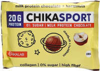 

Протеиновый шоколад Chikalab, Sport Белый шоколад с фундуком