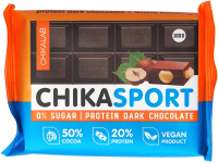 Протеиновый шоколад Chikalab Sport Темный шоколад с фундуком (100г) - 