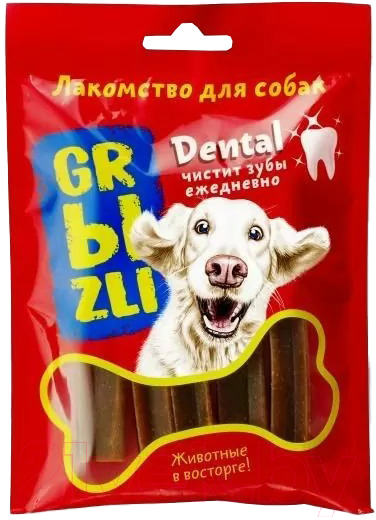 Лакомство для собак GRЫZLI Dental жевательное для средних пород / 20405 (100г)