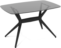 Обеденный стол Sheffilton SHT-TU30-2/TT26 118/77 (стекло черный/дымчатый пластик/стекло) - 