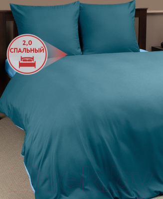 Комплект постельного белья Amore Mio Мако-сатин Lyudmila Микрофибра 2.0 22263 (бирюзовый/голубой)