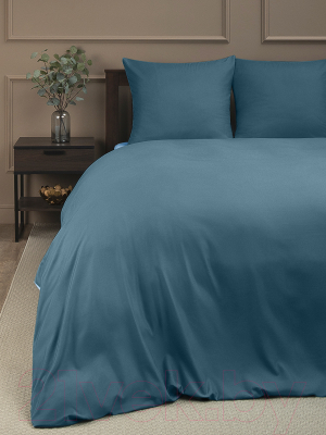 Комплект постельного белья Amore Mio Мако-сатин Lyudmila Микрофибра Евро 22283 (бирюзовый/голубой)
