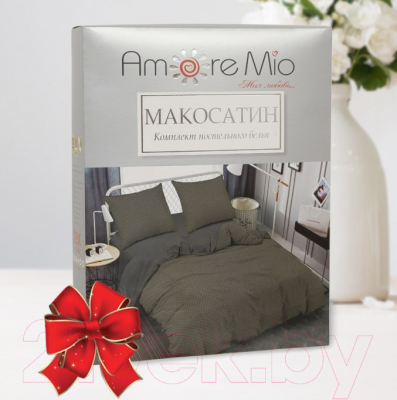 Комплект постельного белья Amore Mio Мако-сатин Shine Nexus BR Микрофибра Евро / 34187  (коричневый)