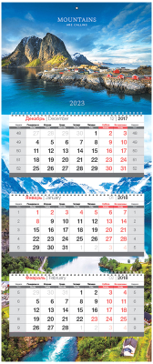 Календарь настенный OfficeSpace Premium Горы 2023г / 338135