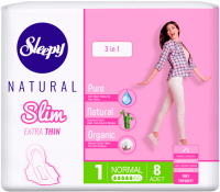 Прокладки гигиенические Sleepy Natural Slim Extra Thin 3 в 1 Normal Супертонкие (8шт) - 