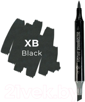 Маркер перманентный Sketchmarker Brush Двусторонний XB / SMB-XB (черный)