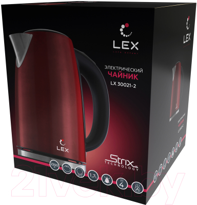 Электрочайник Lex LX 30021-2 (красный)