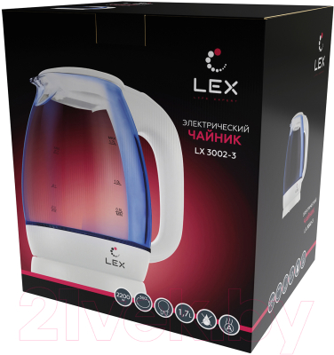 Электрочайник Lex LX 3002-3 (белый)
