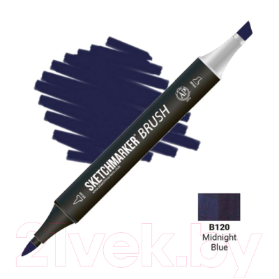 Маркер перманентный Sketchmarker Brush Двусторонний B120 / SMB-B120 (полночный синий)