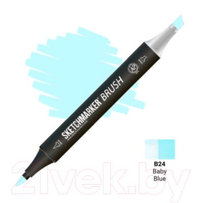 Маркер перманентный Sketchmarker Brush Двусторонний B24 / SMB-B24 (детский голубой)