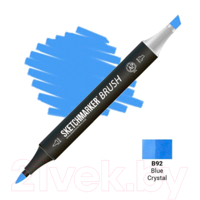 Маркер перманентный Sketchmarker Brush Двусторонний B92 / SMB-B92 (голубой кристалл)