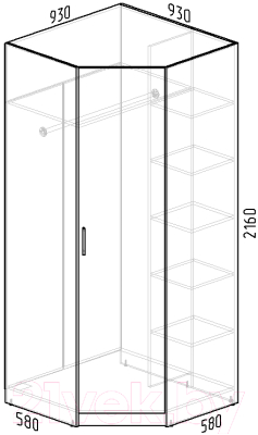 Шкаф Интермебель Марсель МР-10 (графит серый)