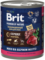 Корм для собак Brit Premium by Nature с сердцем и печенью / 5051175 (850г) - 